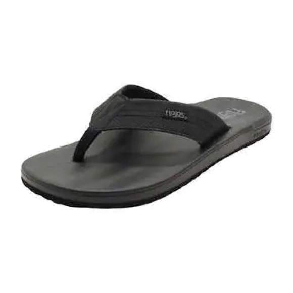 Flojos Men's Flip Flop sandal arch support mesh upper Black NEW - Picture 1 of 5